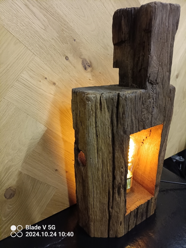 L6 - Staande lamp met hout - uniek handgemaakt - rotinka parket